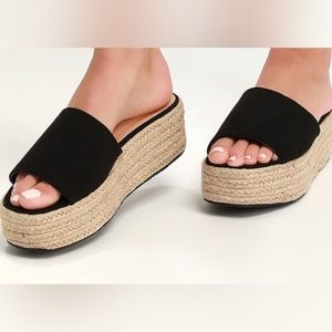 Black platform sandals